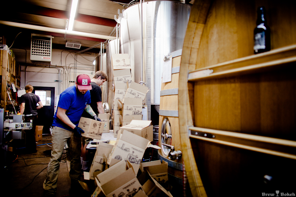 Danny Oberle, Shane Stewart & Kevin Peters Working The Bottling Line