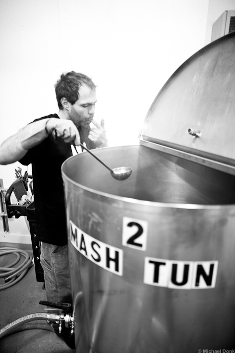 Sampling Wort After Adding Hibiscus