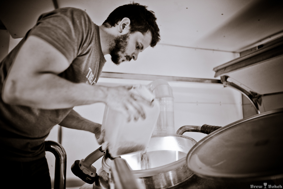 Adding Hops To Kettle